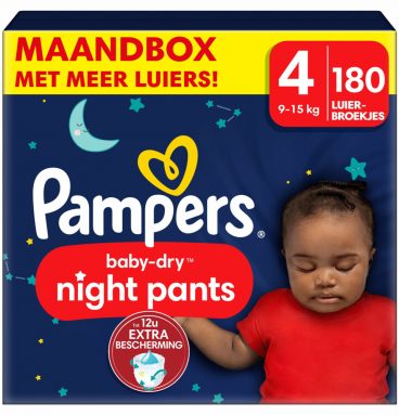 Pampers Baby Dry Night Pants Luierbroekjes Maat 4 (9kg-15kg) 180 stuks