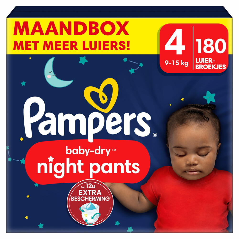 Pampers Baby Dry Night Pants Luierbroekjes Maat 4 (9kg-15kg) 180 stuks