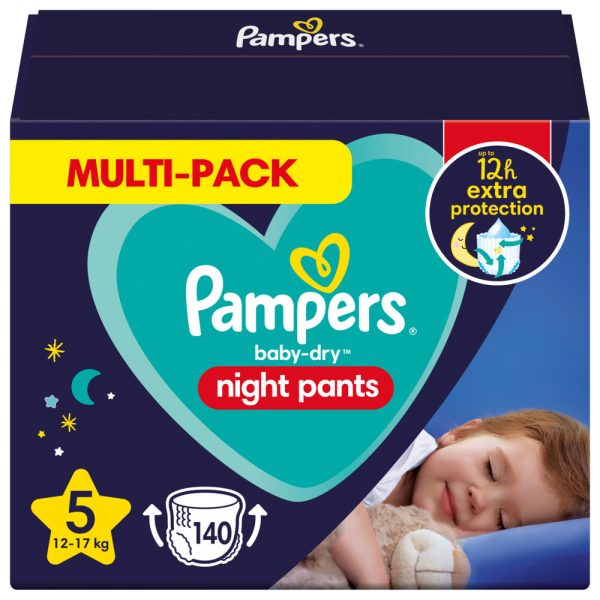 Pampers Baby Dry Night Pants Luierbroekjes Maat 5 (12kg-17kg) 140 stuks