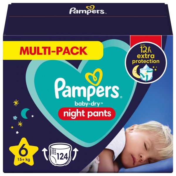 Pampers Baby Dry Night Pants Luierbroekjes Maat 6 (15kg+) 124 stuks