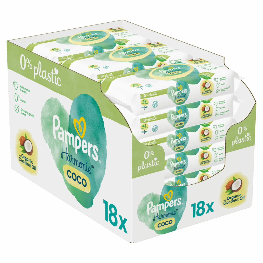 Pampers Billendoekjes AquaPure Coconut Navulpak 18x42 = 756 doekjes