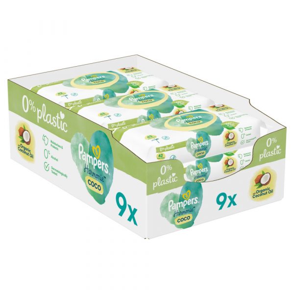 Pampers Billendoekjes AquaPure Coconut Navulpak 9x42 = 378 doekjes