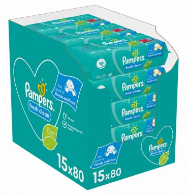 Pampers Billendoekjes Fresh Clean Navulpak 15x80 = 1200 doekjes