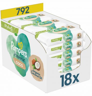 Pampers Billendoekjes Pure Coconut Navulpak 18x44 = 792 doekjes