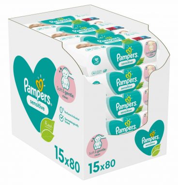 Pampers Billendoekjes Sensitive 15x80 = 1200 doekjes