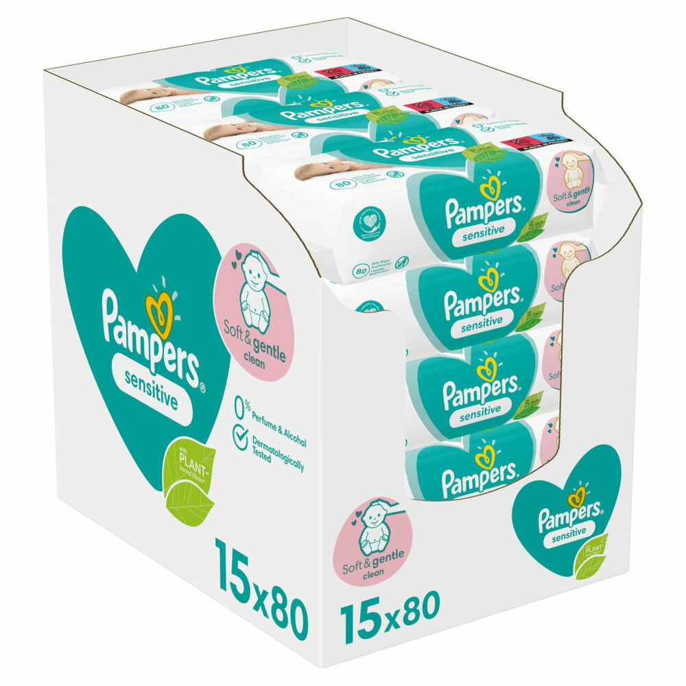 Pampers Billendoekjes Sensitive 15x80 = 1200 doekjes