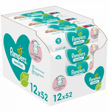 2x Pampers Billendoekjes Sensitive Navulpak 12x52=624 doekjes