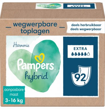 Pampers Harmonie Hybrid Wegwerpbare Toplagen Extra Absorberend 92 stuks