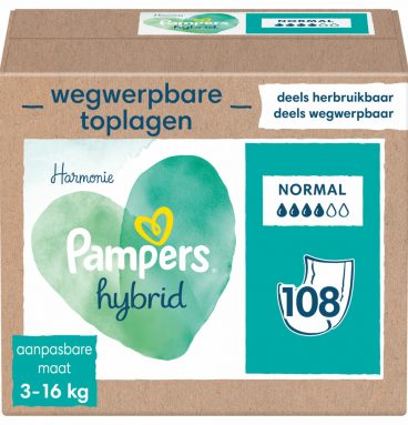 Pampers Harmonie Hybrid Wegwerpbare Toplagen Normaal 108 stuks