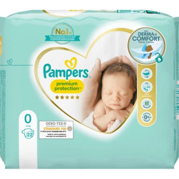 8x Pampers Premium Protection Luiers Maat 0 (