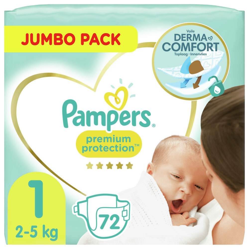 Pampers Premium Protection Luiers Maat 1 (2-5kg) 72 stuks