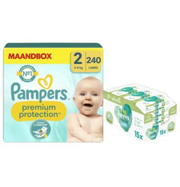 Pampers Premium Protection Luiers Maat 2 en Harmonie Aqua Billendoekjes 720 stuks Pakket