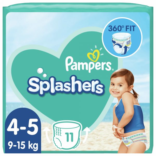 3x Pampers Splashers Zwemluiers Maat 4-5 (9-15 kg) 11 stuks