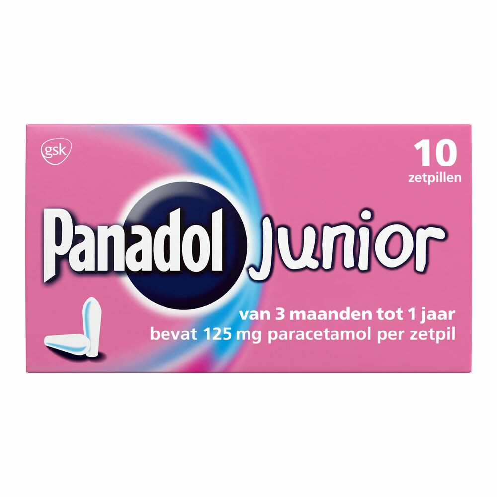 Panadol Junior Zetpillen 125 mg 3 maanden - 1 jaar 10 zetpillen