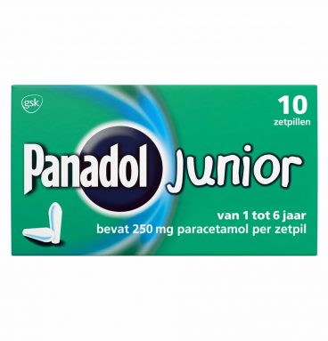 Panadol Junior Zetpillen 250 mg 1 jaar - 6 jaar 10 zetpillen