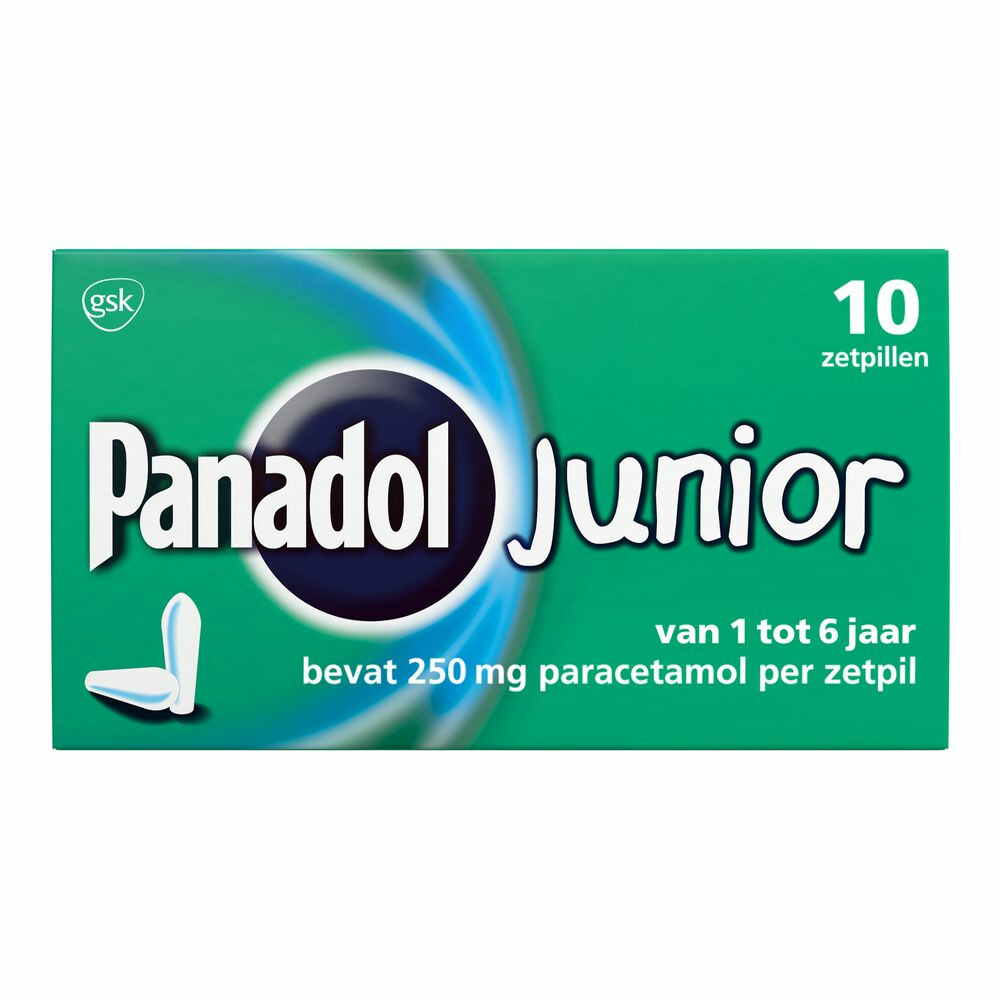 Panadol Junior Zetpillen 250 mg 1 jaar - 6 jaar 10 zetpillen