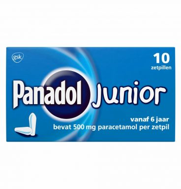 Panadol Junior Zetpillen 500 mg 6 jaar - 12 jaar 10 zetpillen