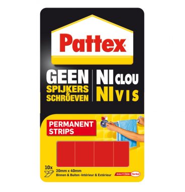 Pattex Geen Spijkers&Schroeven Montage Strips Permanent 10 stuks