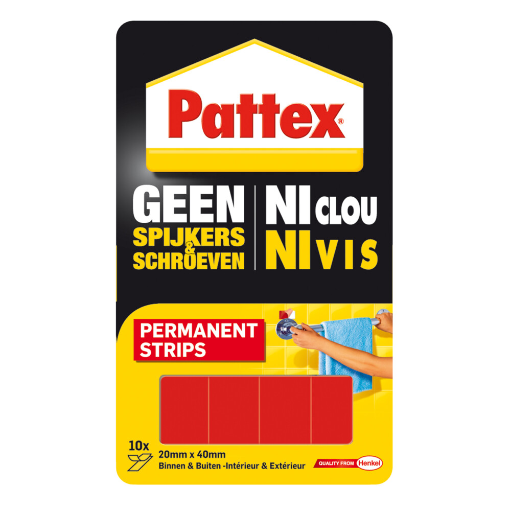 Pattex Geen Spijkers&Schroeven Montage Strips Permanent 10 stuks