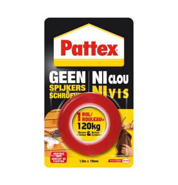 12x Pattex Geen Spijkers&Schroeven Montage Tape Binnen&Buiten 120 kg 1