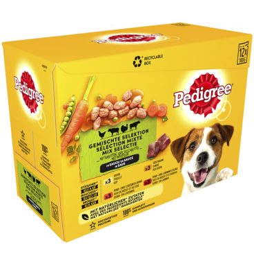 4x Pedigree Adult Maaltijdzakjes Vlees in Saus 12 x 100 gr