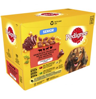 4x Pedigree Senior Maaltijdzakjes Vlees in Gelei 12 x 100 gr