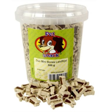 Petsnack Mini Botjes Duo Lam - Rijst 500 gr