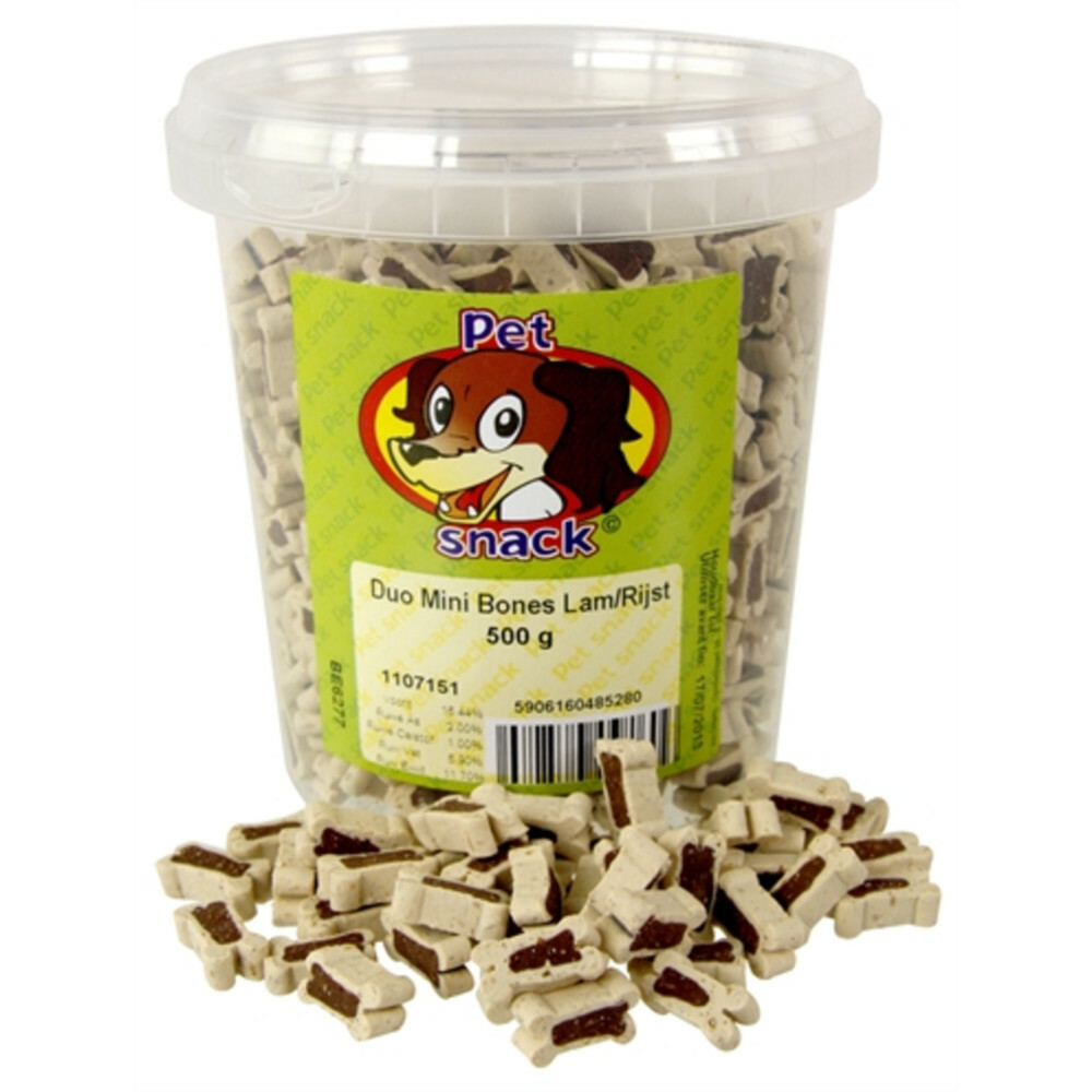 Petsnack Mini Botjes Duo Lam - Rijst 500 gr