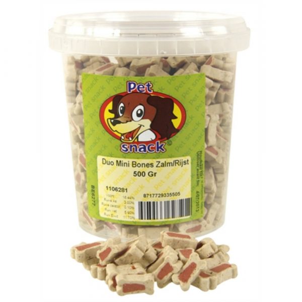 Petsnack Mini Botjes Duo Zalm - Rijst 500 gr