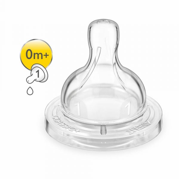 Philips Avent Classic+ Speen 0m+ (1 gat) 2 stuks