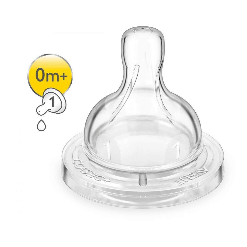 Philips Avent Classic+ Speen 0m+ (1 gat) 2 stuks