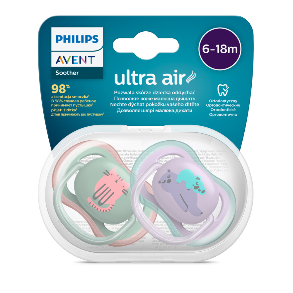 Philips Avent Ultra Air Fopspeen 6-18 maanden Meisje 2 stuks