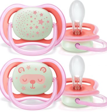 Philips Avent Ultra Air-Fopspeen Night 6-18 mnd Roze 2 stuks