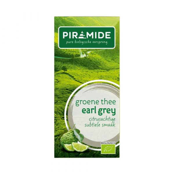 3x Piramide Biologische Groene Theezakjes Earl Grey 20 zakjes