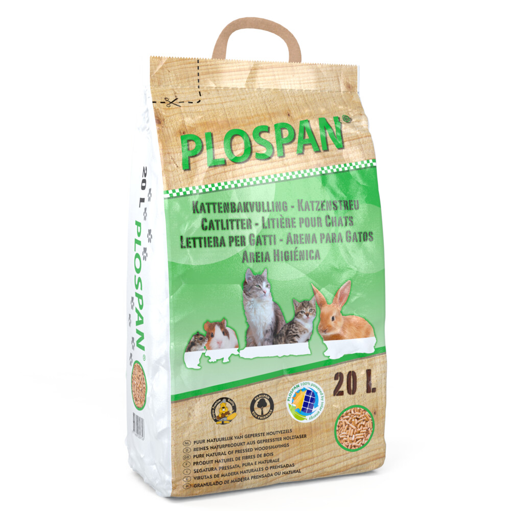 Plospan Kattenbak Houtkorrel 20 liter