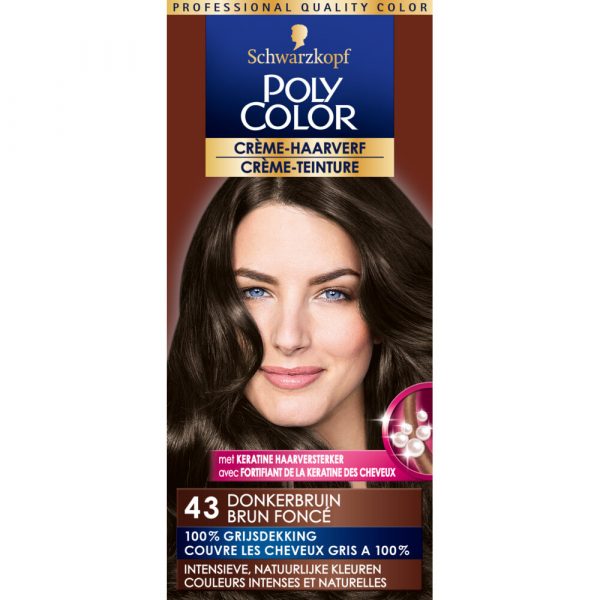 Poly Color Créme Permanente Haarverf 43 Donkerbruin 90 ml