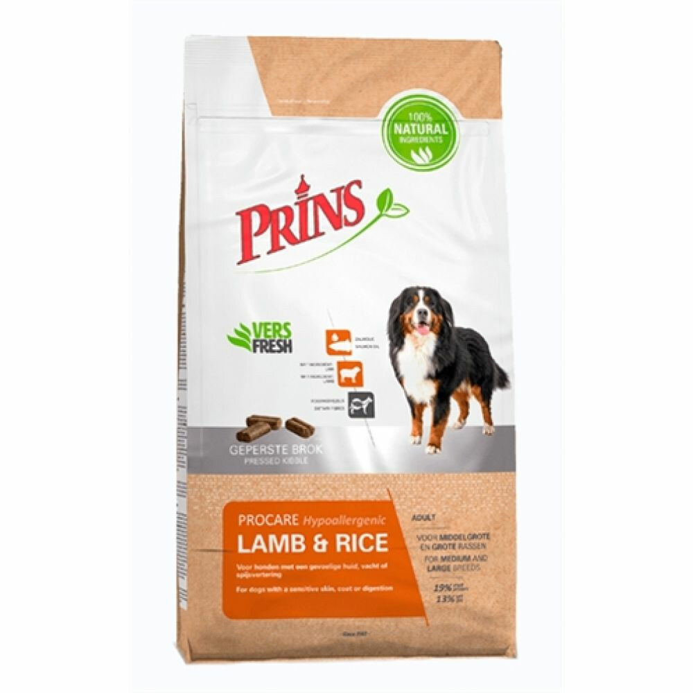 Prins Procare Hypoallergeen Lam - Rijst 15 kg