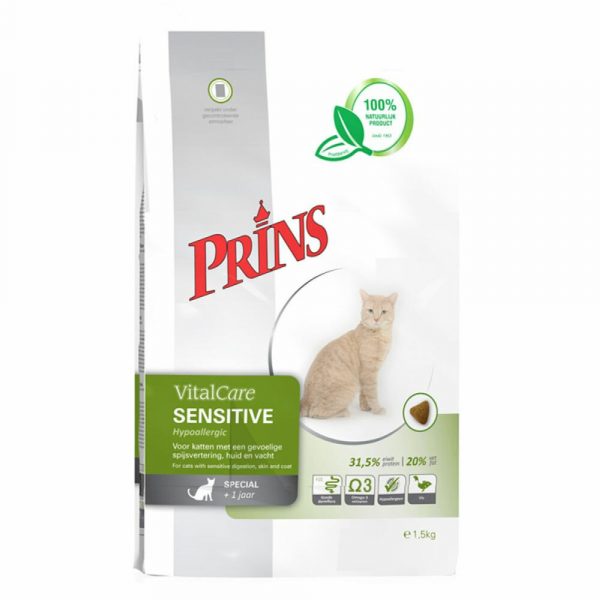 Prins VitalCare Sensitive Hypo Allergeen Kattenvoer 1