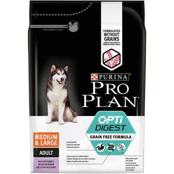 4x Pro Plan Optidigest Adult Grain Free Medium - Large 2.5 kg