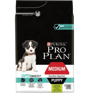 4x Pro Plan Optidigest Puppy Sensitive Digestion Medium 3 kg