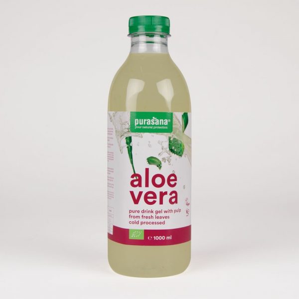 3x Purasana Aloe Vera Drink Gel (Met Pulp) Bio 1000 ml