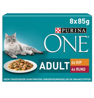 Purina Fijne Malse Reepjes in Saus Kip - Rund 8 x 85 gr