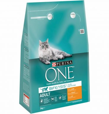 4x Purina One Adult Kip - Volkoren Granen 3 kg