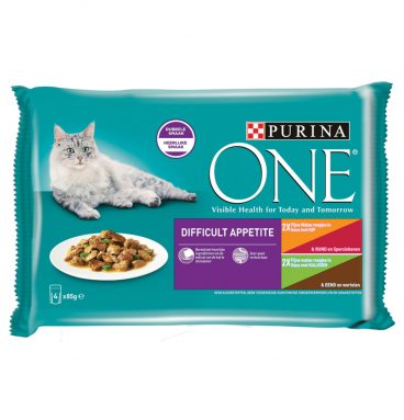 Purina One Pouch Adult Difficult Appitite Kip 4 x 85 gr