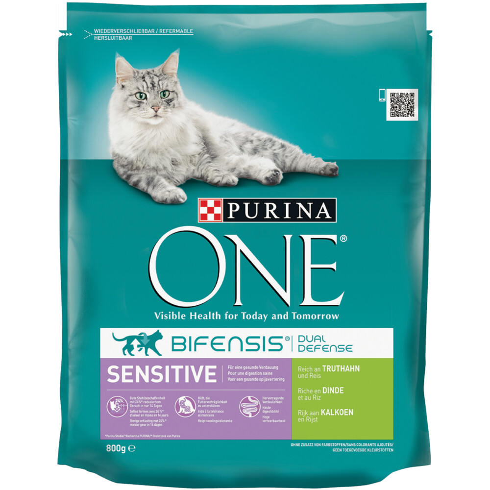 4x Purina One Sensitive Kalkoen 800 gr