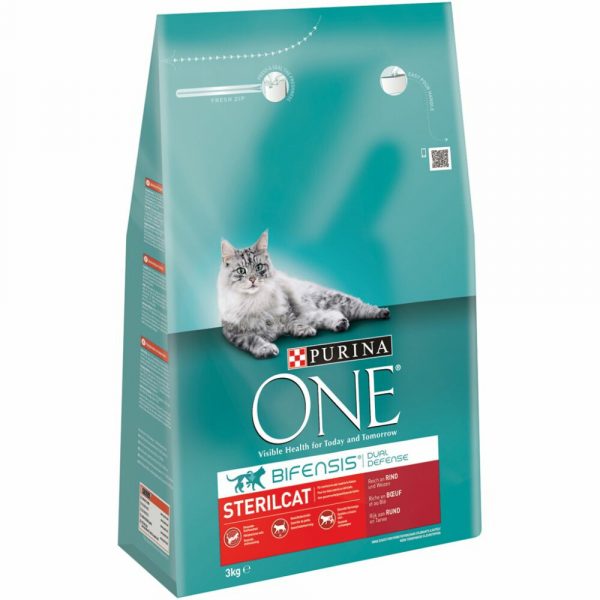 4x Purina One Sterilcat Rund - Tarwe 3 kg