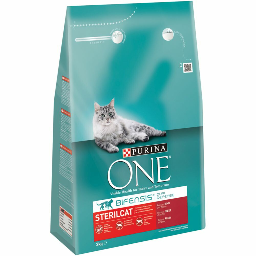 4x Purina One Sterilcat Rund - Tarwe 3 kg