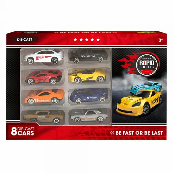 Rapid Wheels Auto Diecast Set 8 in 1