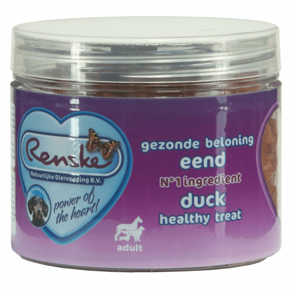 12x Renske Gezonde Beloning Hartjes Eend 100 gr