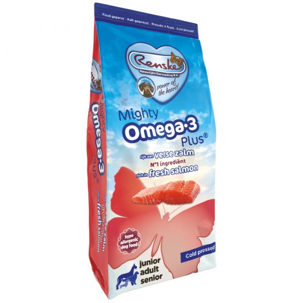 Renske Mighty Omega Plus Geperst Hondenvoer Zalm 600 gr